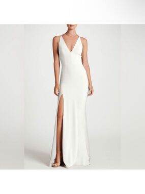 Dress The Population Iris V-Neck Gown Off White NWT Size XXL